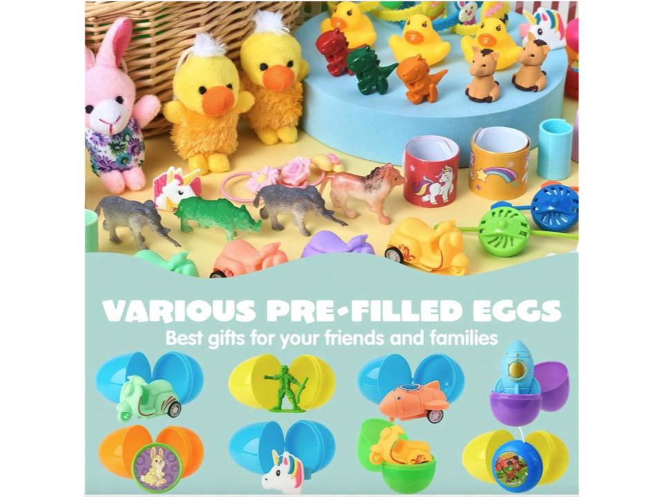 200 Pcs Prefilled Easter Eggs With Toys Plus Stickers