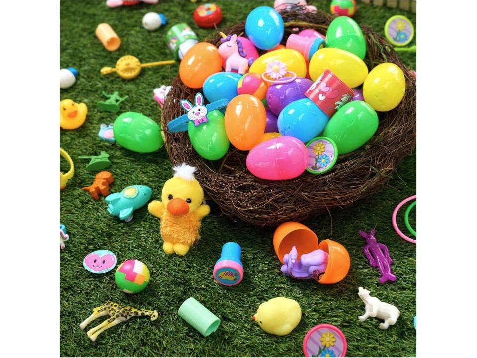 200 Pcs Prefilled Easter Eggs With Toys Plus Stickers